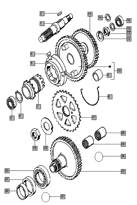 Circlip A20 (gear axis)