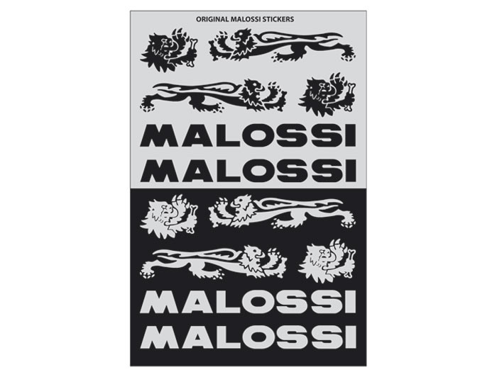 Stickerset Malossi black/silver. 3-piece