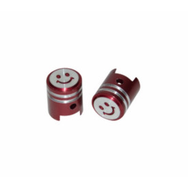 Valve cap set "Smiley", in blue and red. 