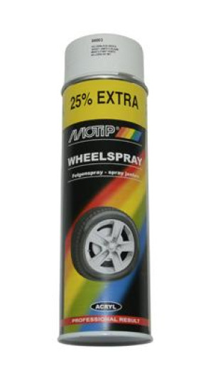 Spray can Motip rim spray, white / silver / gold / grey .