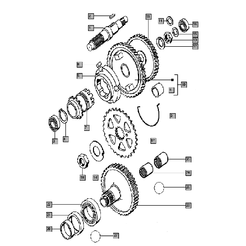 Circlip A20 (gear axis)