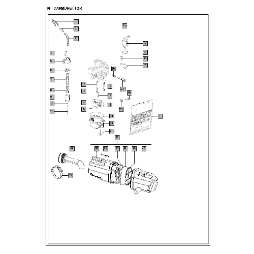 Search for parts on the illustration. Carburetor Dellorto PHVA, Tomos A55